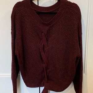 Express Lace-Up back Sweater
